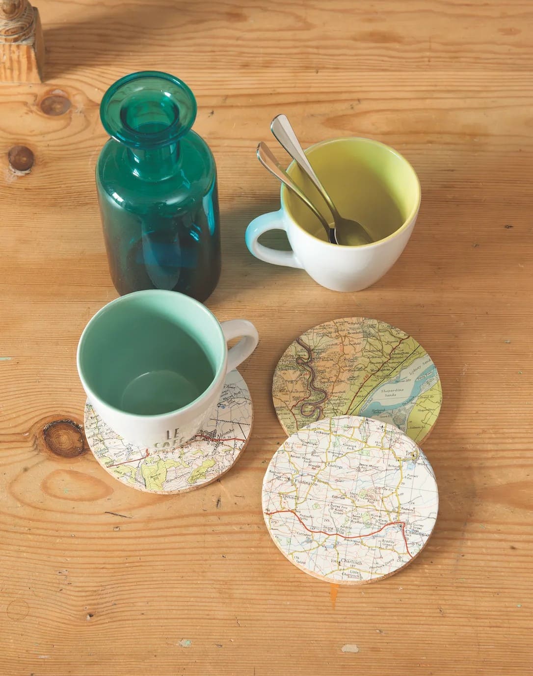 DIY Map Coasters
