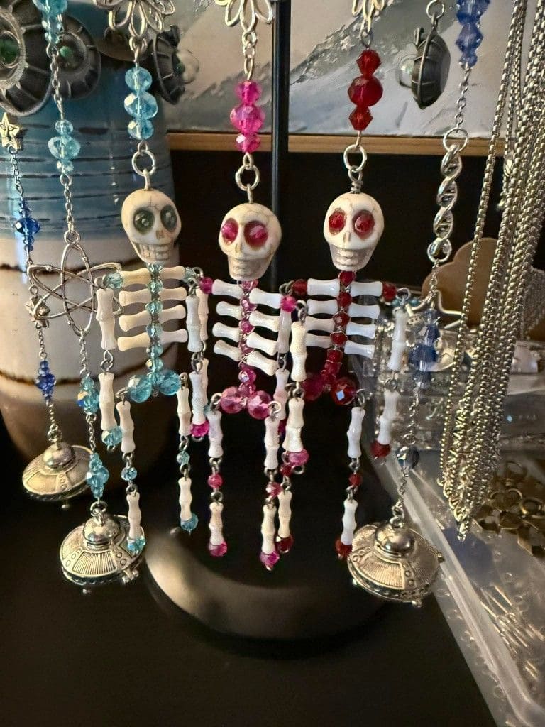 Dangling Beaded Skeleton Charms 1