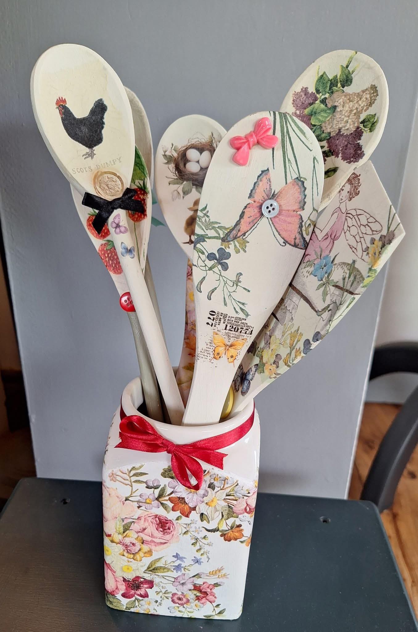 Decoupage Wooden Spoon Bouquet