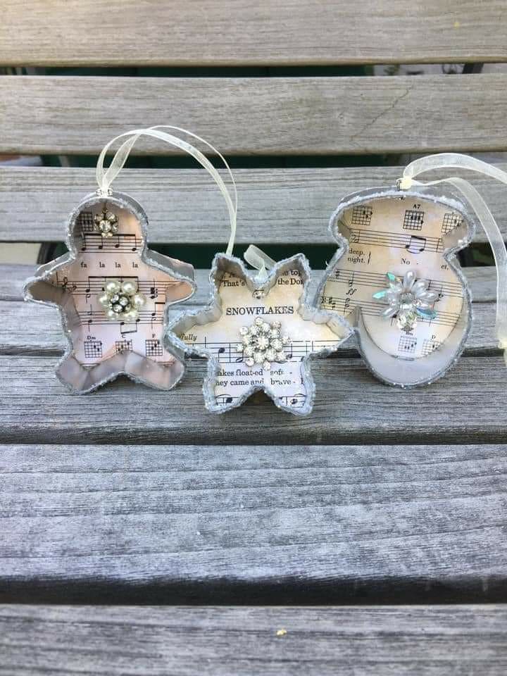 Elegant Sheet Music Cookie Cutter Ornaments