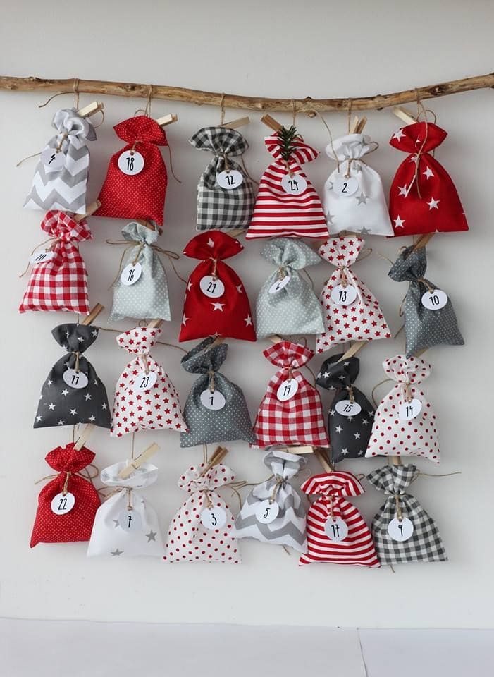 Fabric Advent Calendar Pouch Display