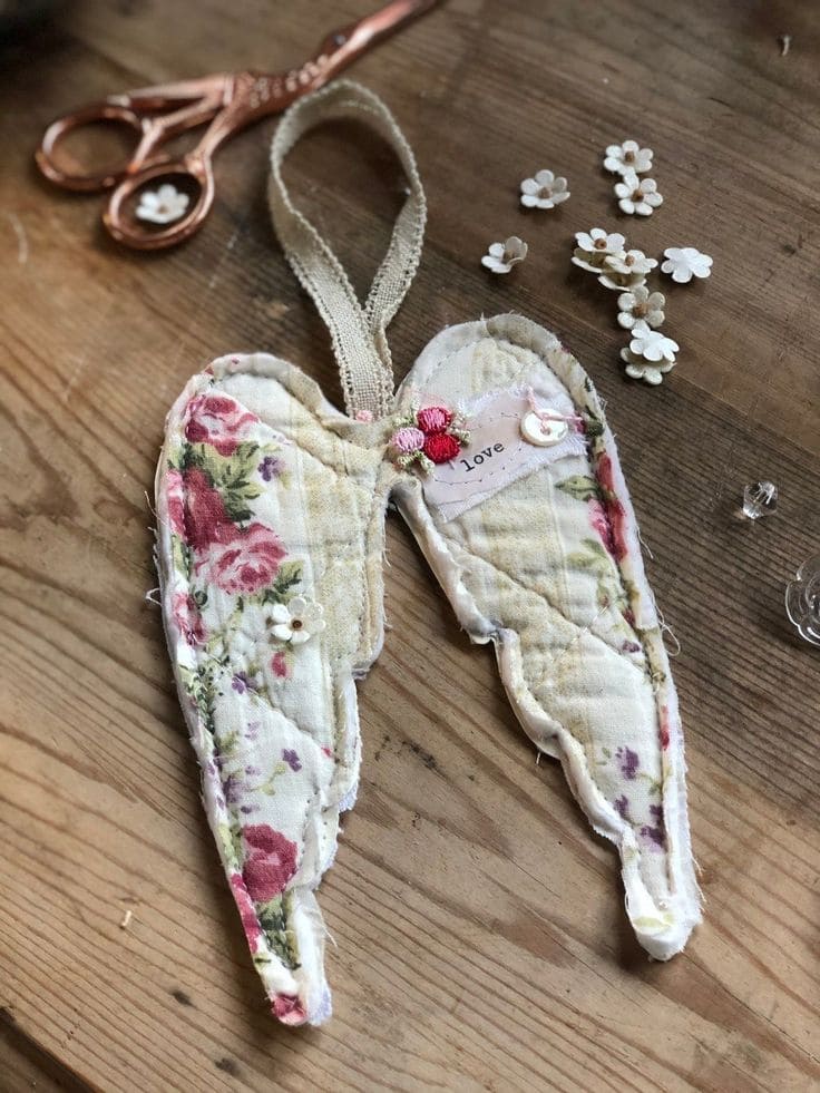 Fabric Angel Wings Ornament