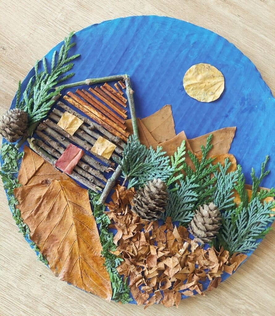 Fall Forest Cabin Landscape