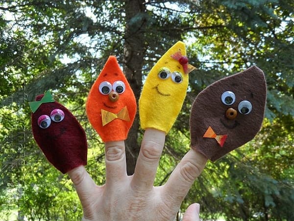 Fall Leaf Finger Puppets