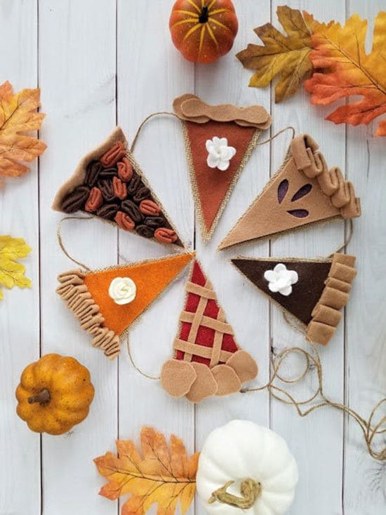 Felt Pie Slice Garland
