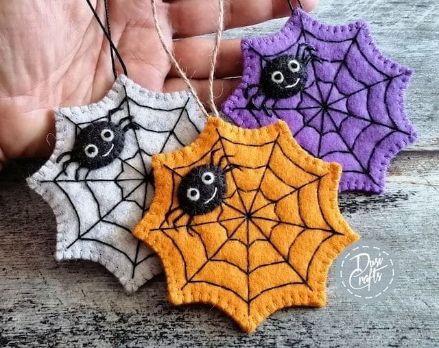 Felt Spider Web Ornaments