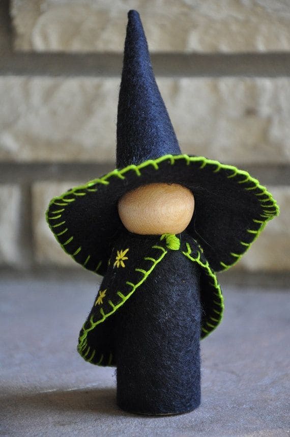 Felt Witch Peg Doll