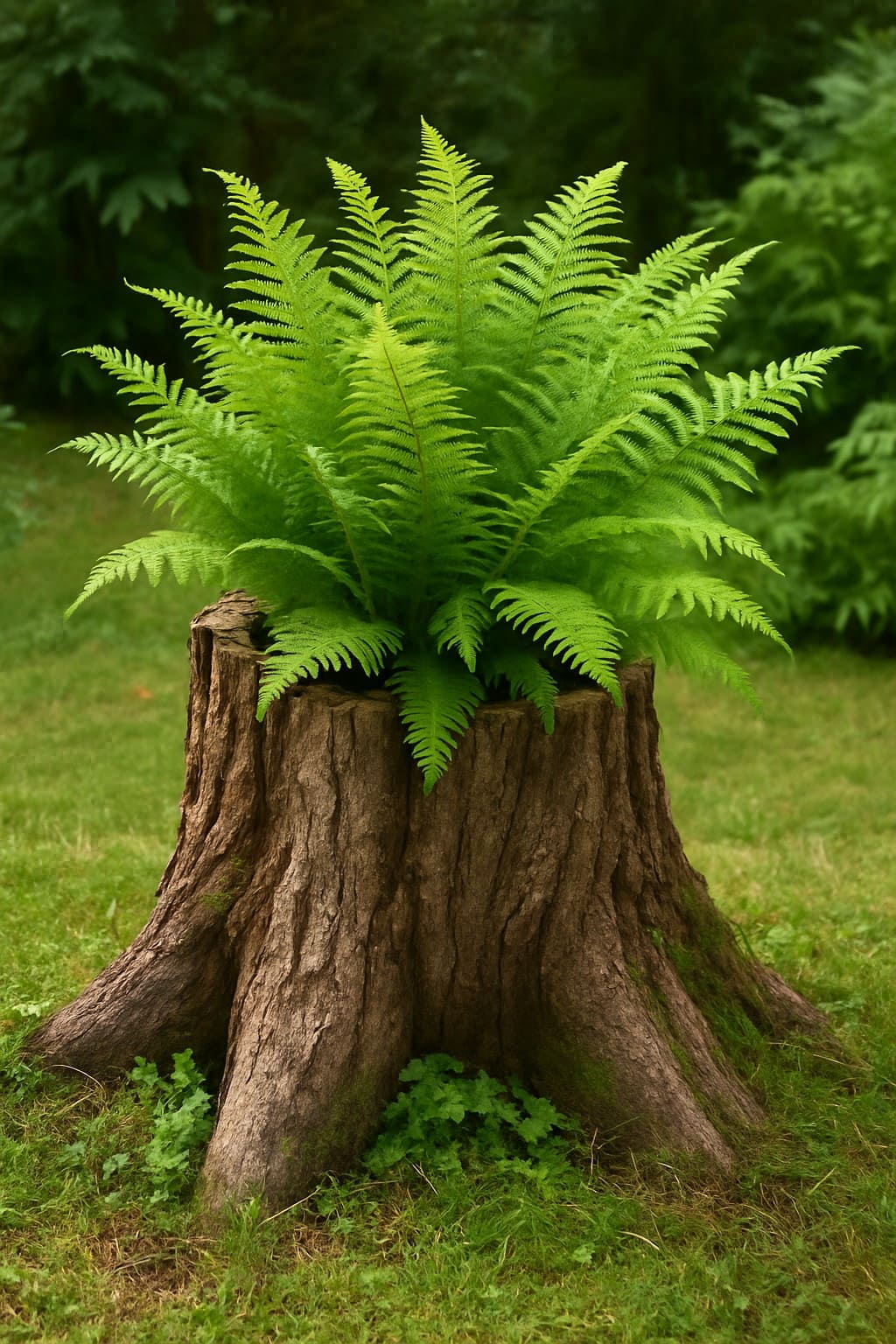 8 Beautiful Plants You Can Grow in a Tree Stump Planter