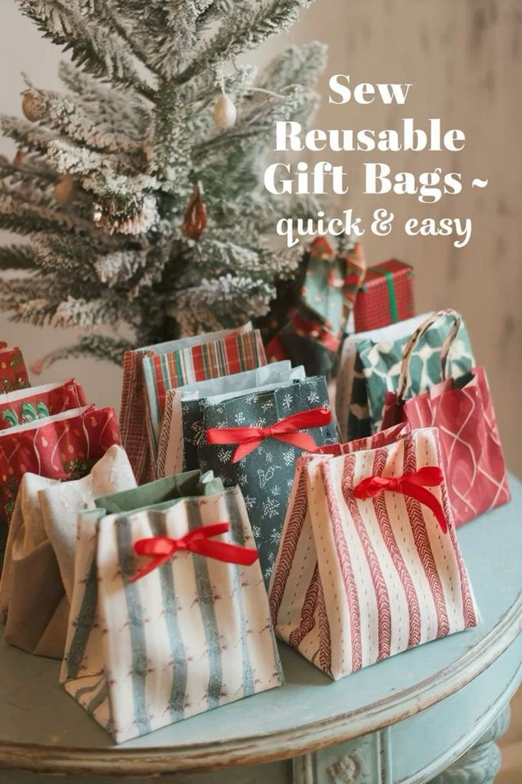 Festive Fabric Gift Bags