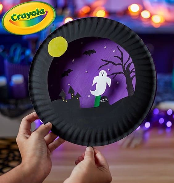 Flying Ghost Stick Puppet Scene