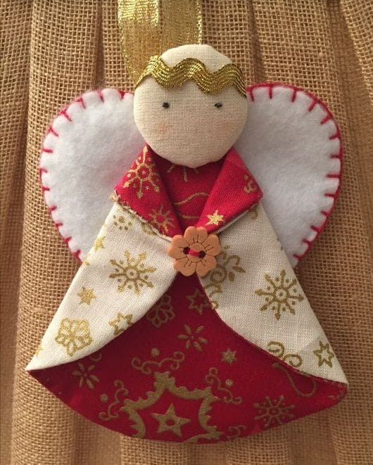 Folded Fabric Angel Ornament