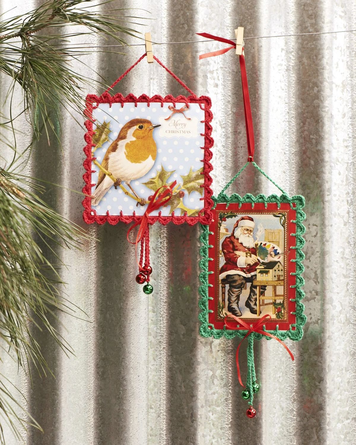 Framed Crochet-Edge Card Hangers