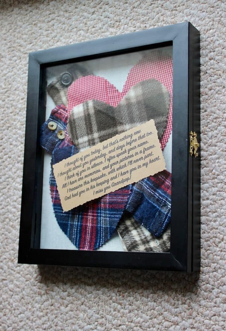 Framed Memory Shirt Heart with Poem