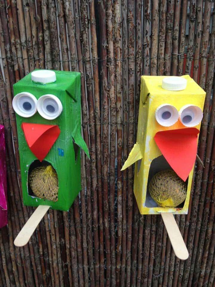 Funny Cartoon Juice Box Bird Feeders