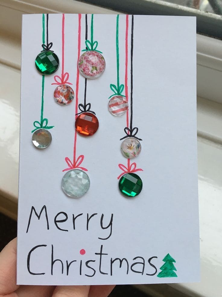 Gem Ornament Christmas Card
