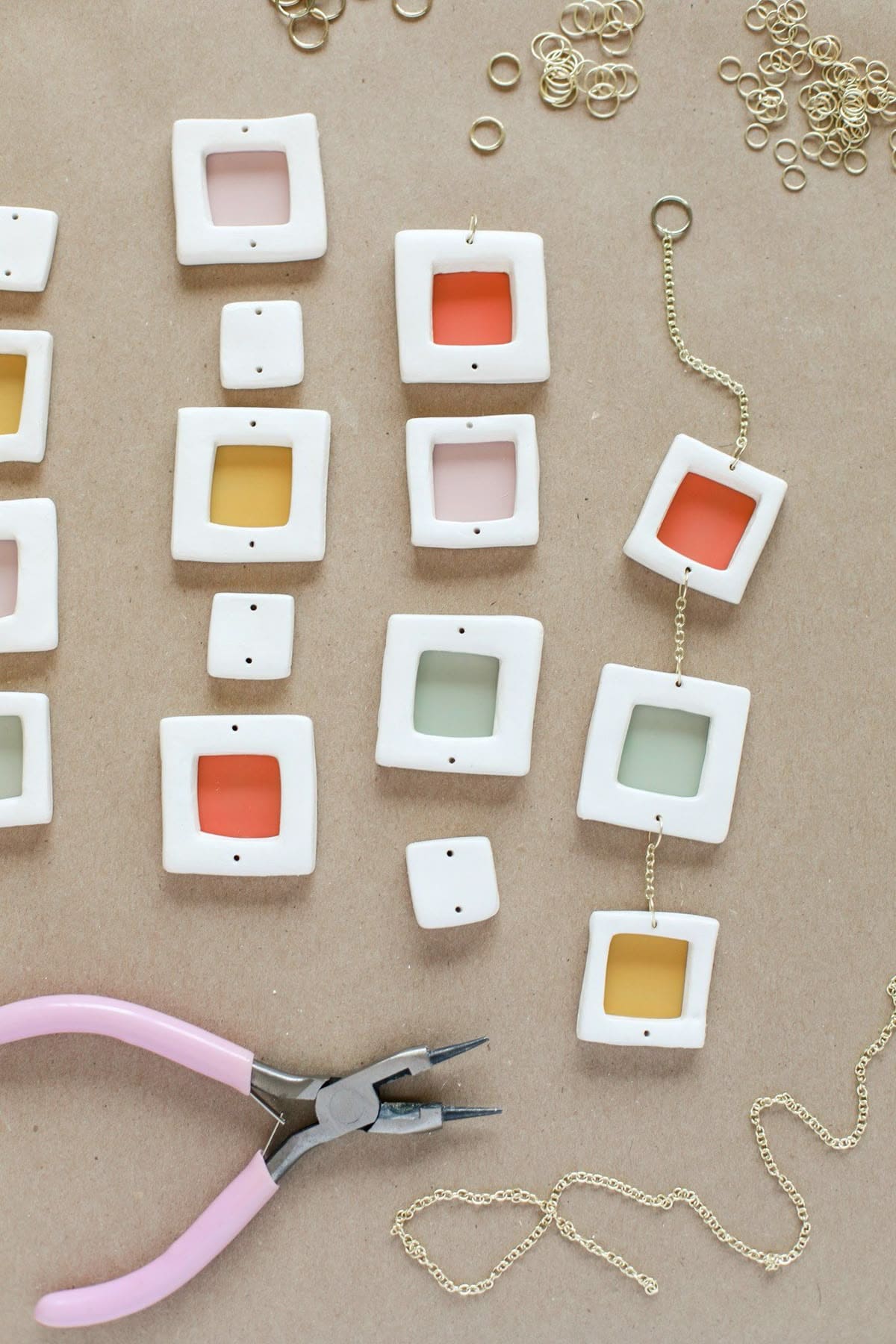 Geometric Clay Window Charms