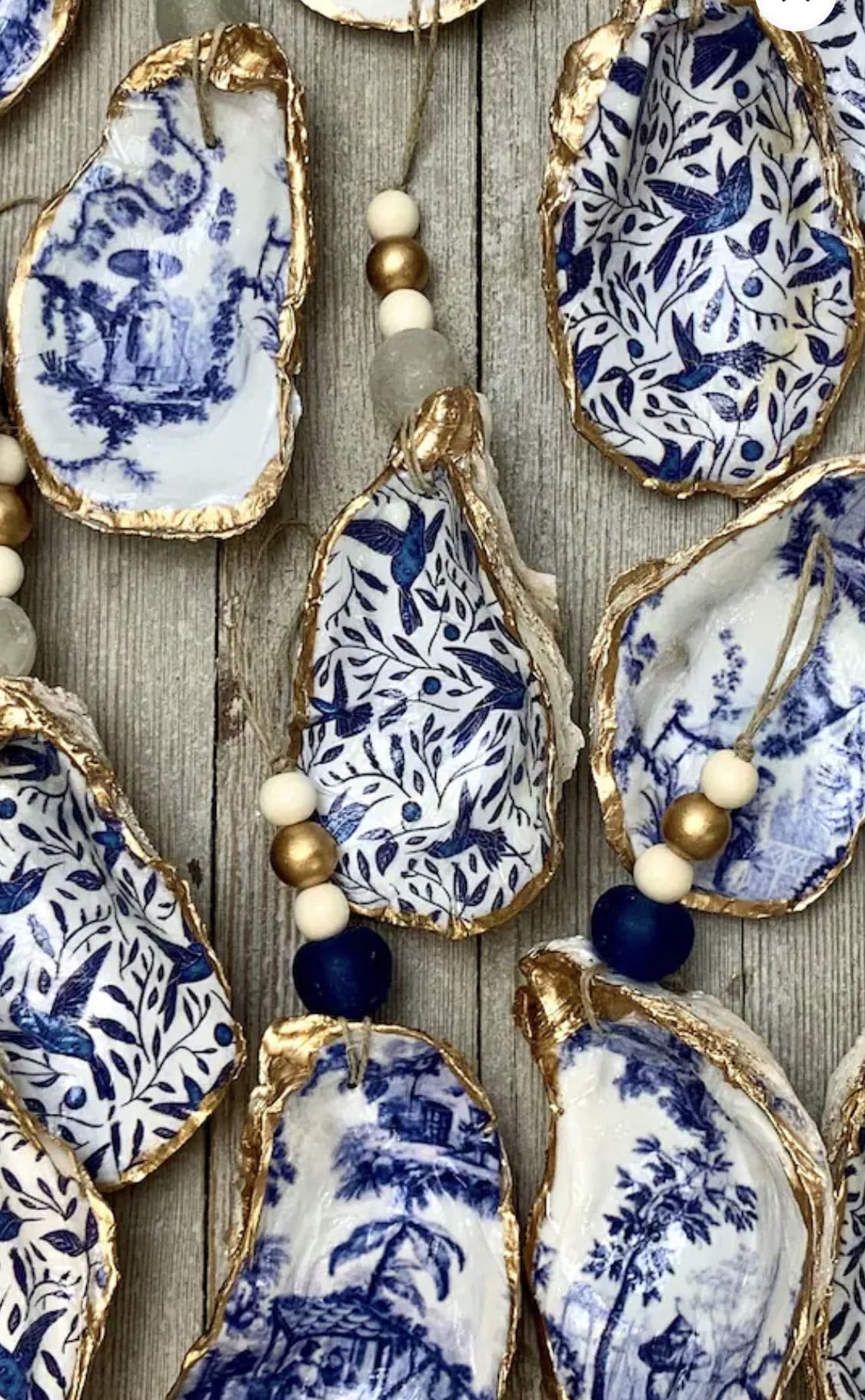 Gilded Oyster Shell Ornaments