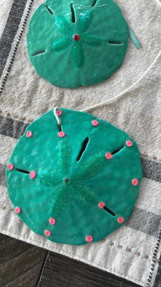 Glittered Seafoam Sand Dollars