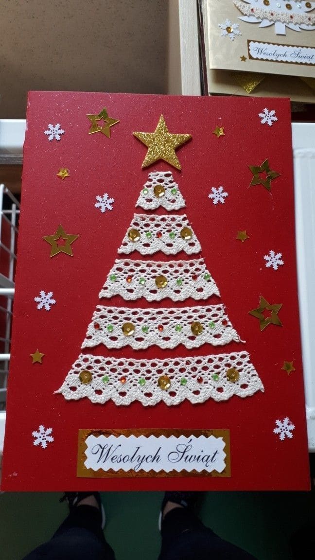 Golden Star Lace Tree Card