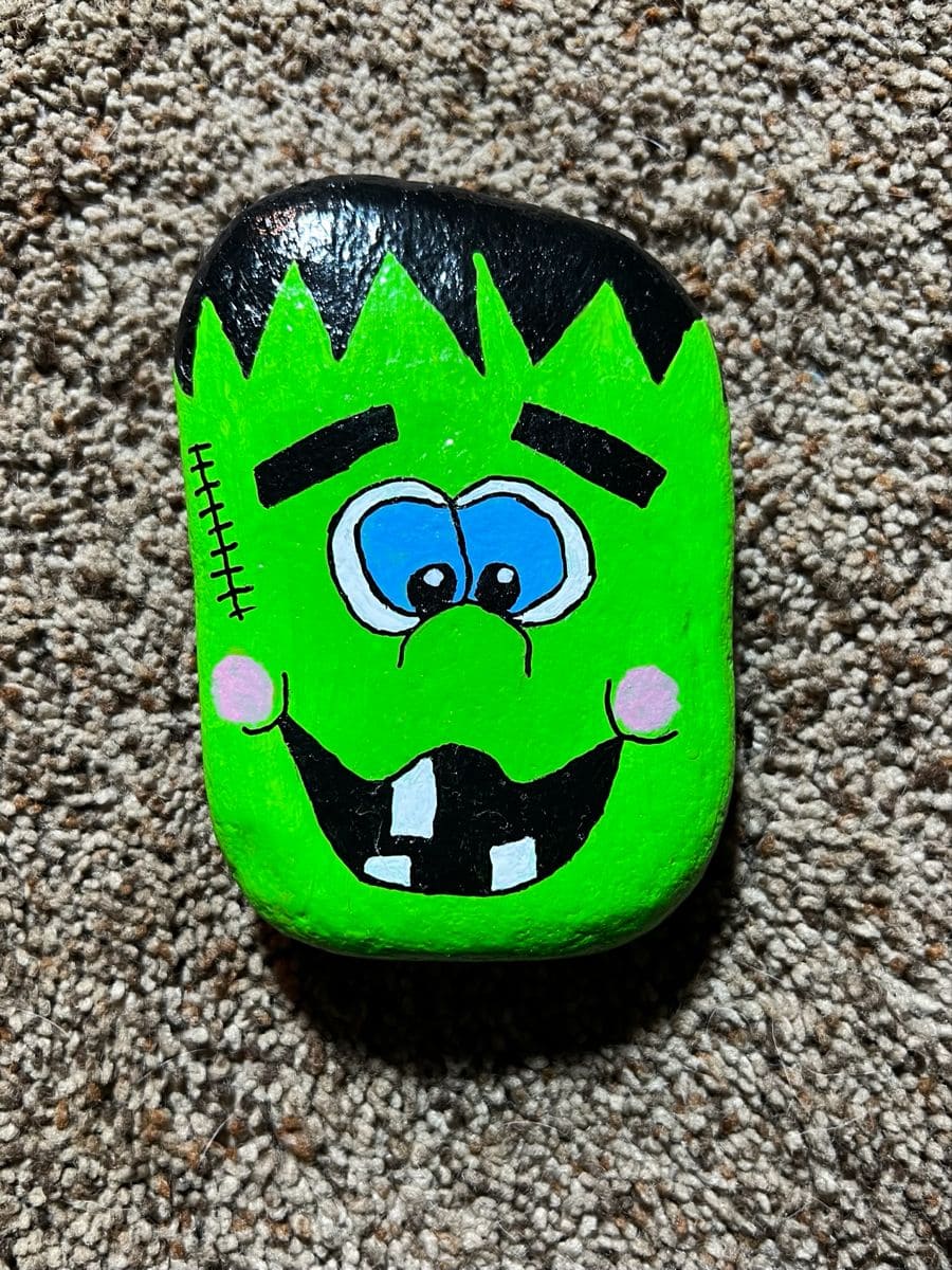 Goofy Frankenstein Painted Rock