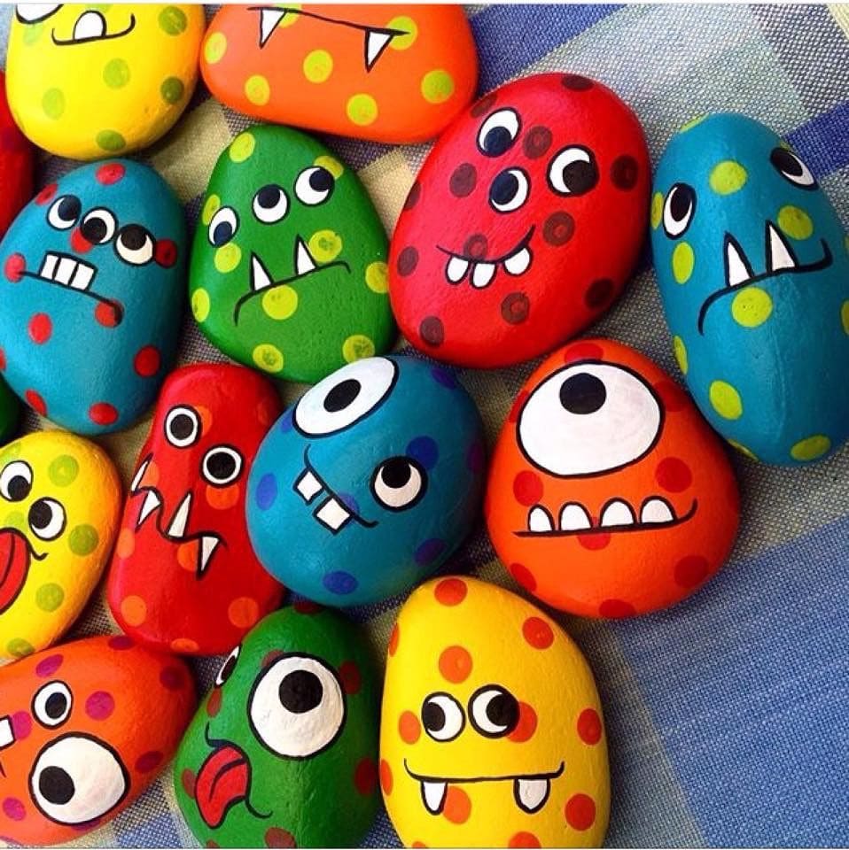 Goofy Monster Painted Rocks