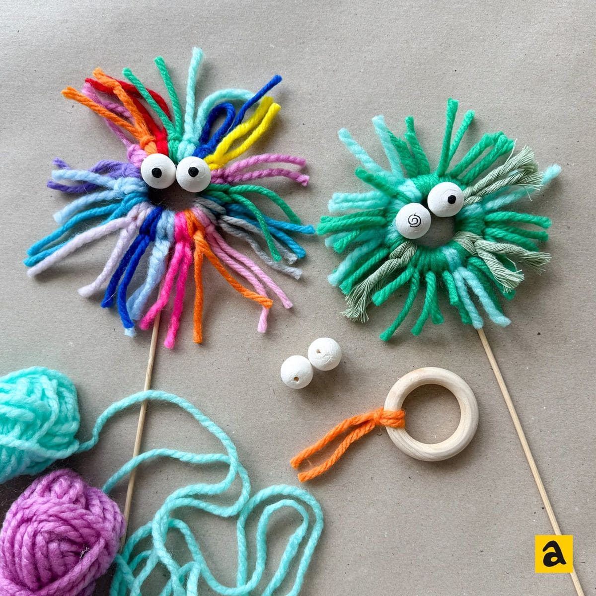 Googly-Eyed Yarn Monsters