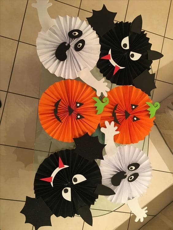Halloween Character Paper Fans