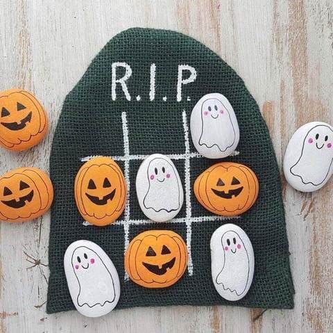 Halloween Ghosts vs. Pumpkins Tic-Tac-Toe