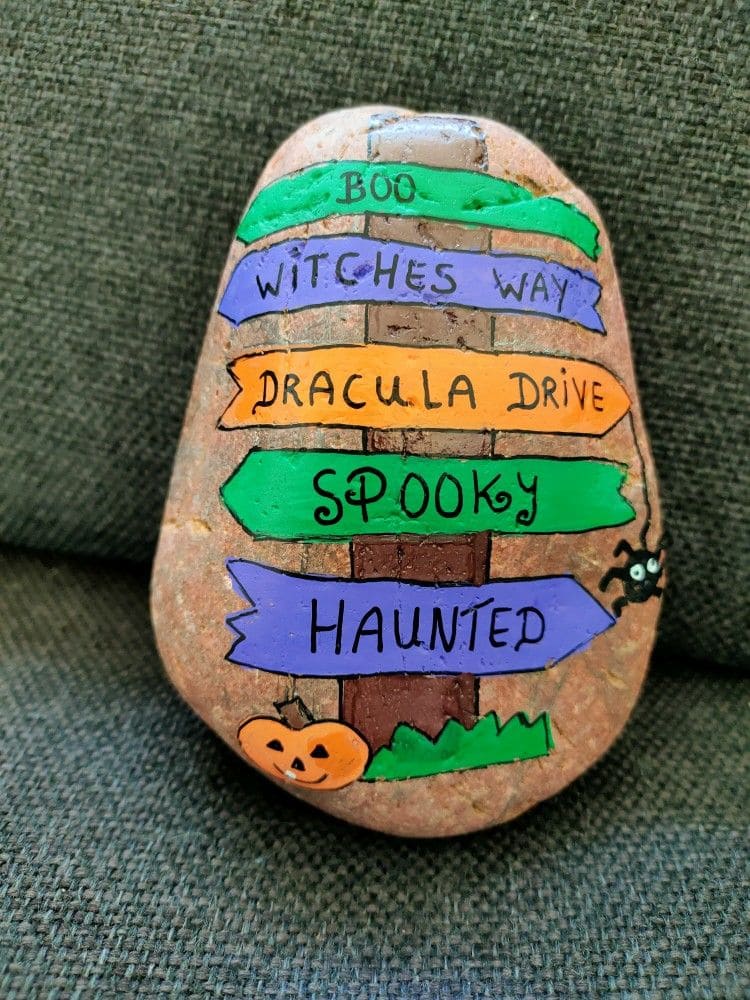 Halloween Street Sign Rock