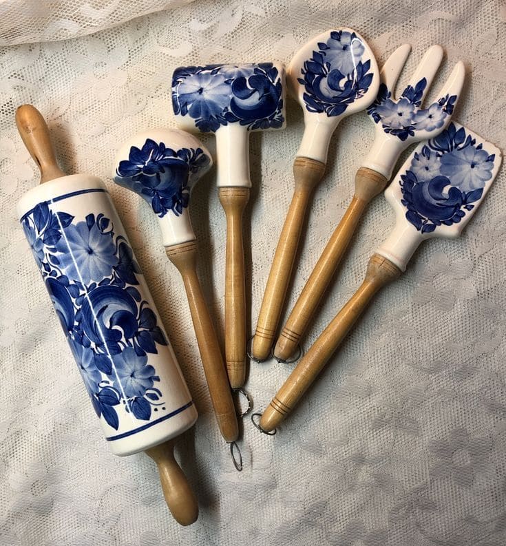 Hand-Painted Porcelain Kitchen Utensils