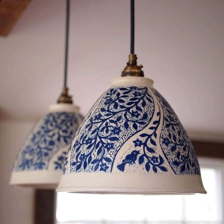 Hand-Painted Porcelain Pendant Lights