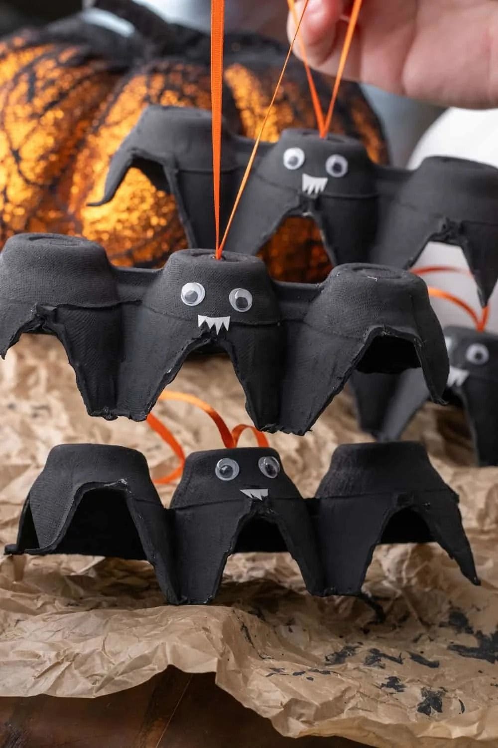 Hanging Egg Carton Bats