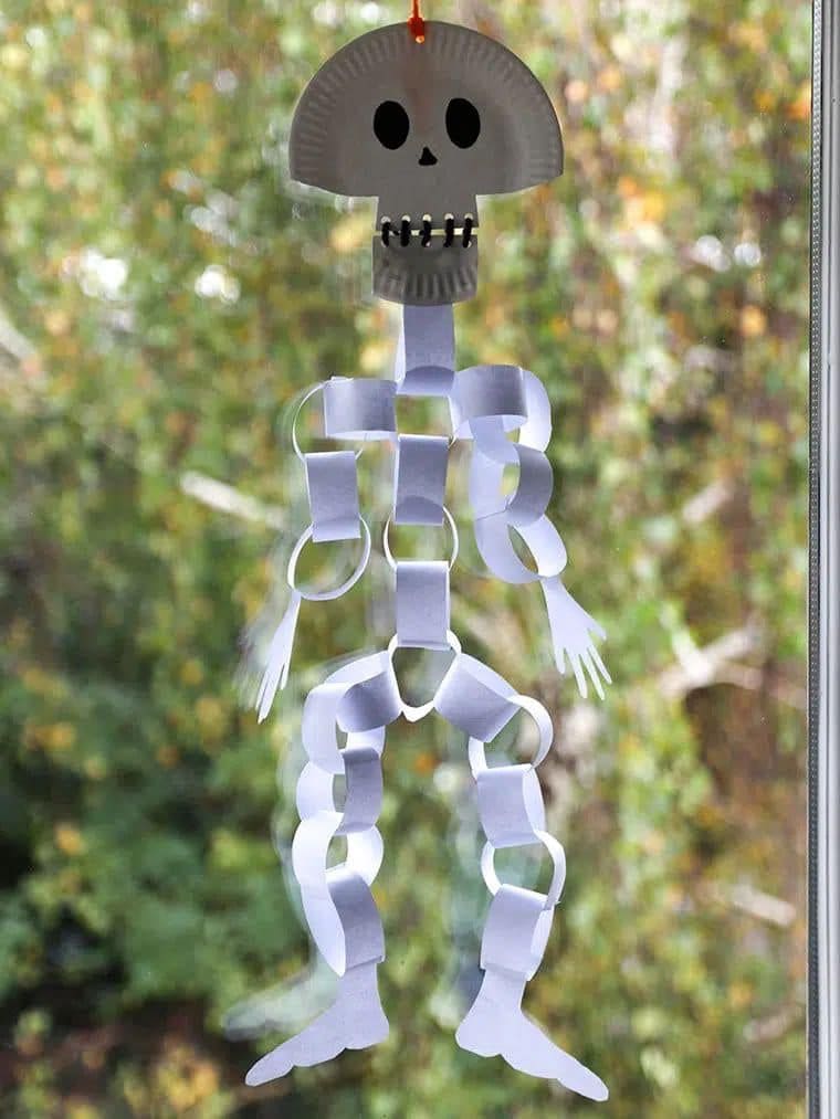 Hanging Skeleton Made From Paper Chains