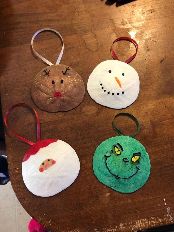 Holiday Character Sand Dollar Ornaments