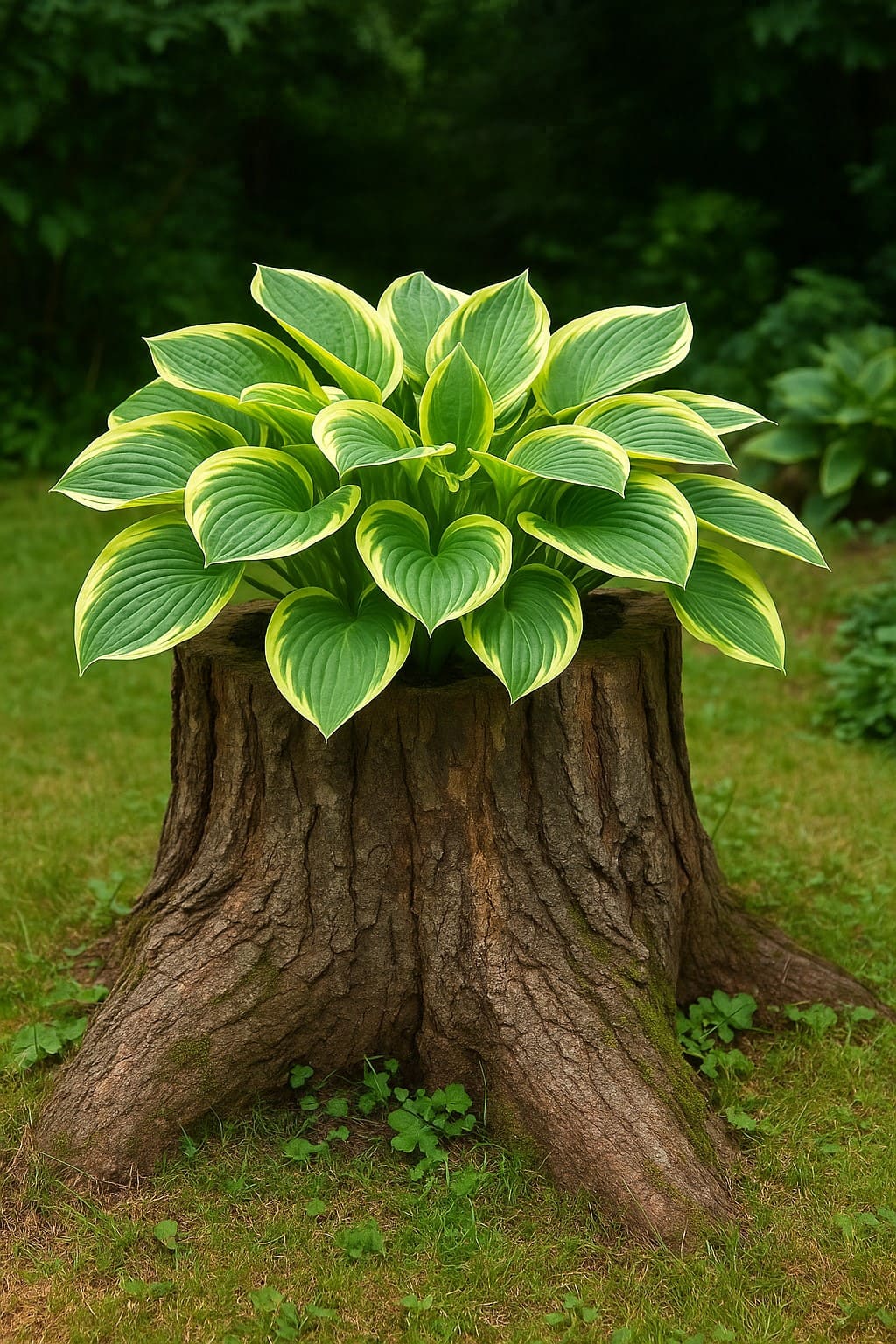 8 Beautiful Plants You Can Grow in a Tree Stump Planter