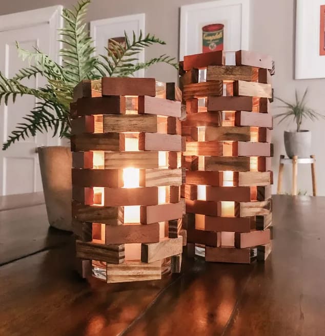Jenga Block Candle Holders