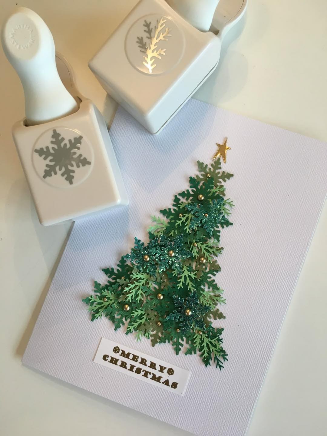 Layered Evergreen Tree Christmas Card