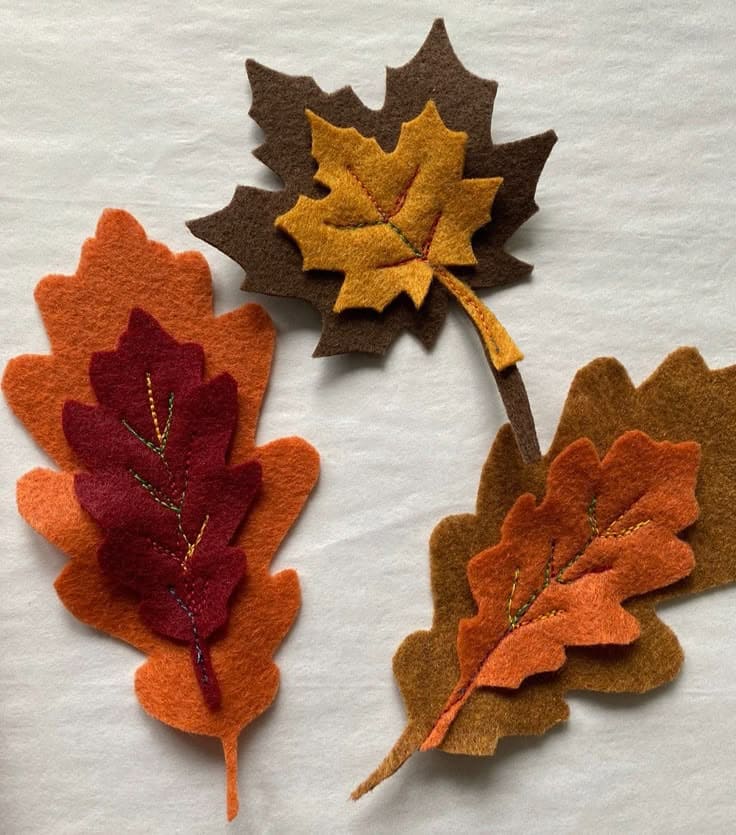 Layered Felt Autumn Leaves