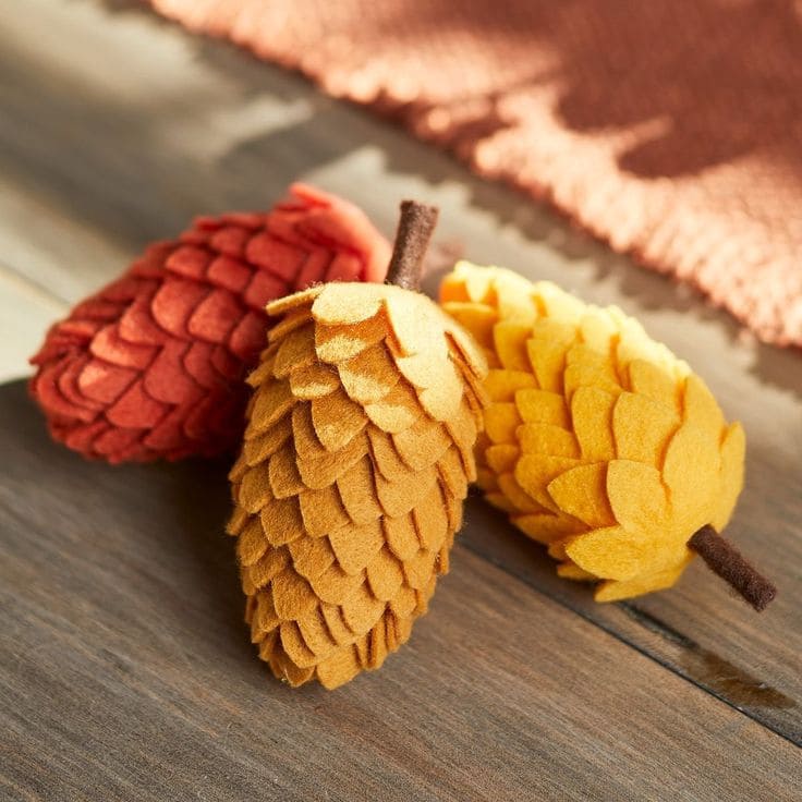 Layered Felt Pinecones