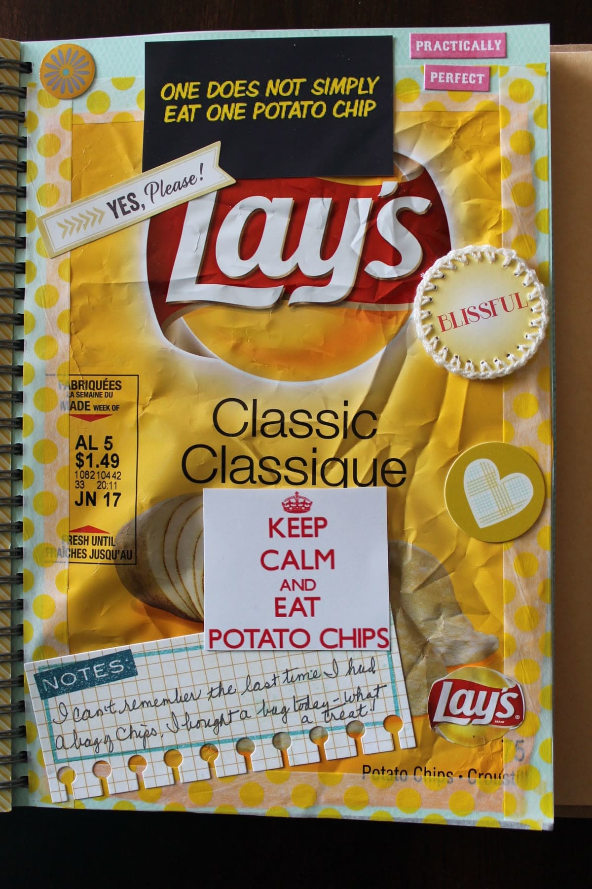Lays Chip Bag Scrapbook Page