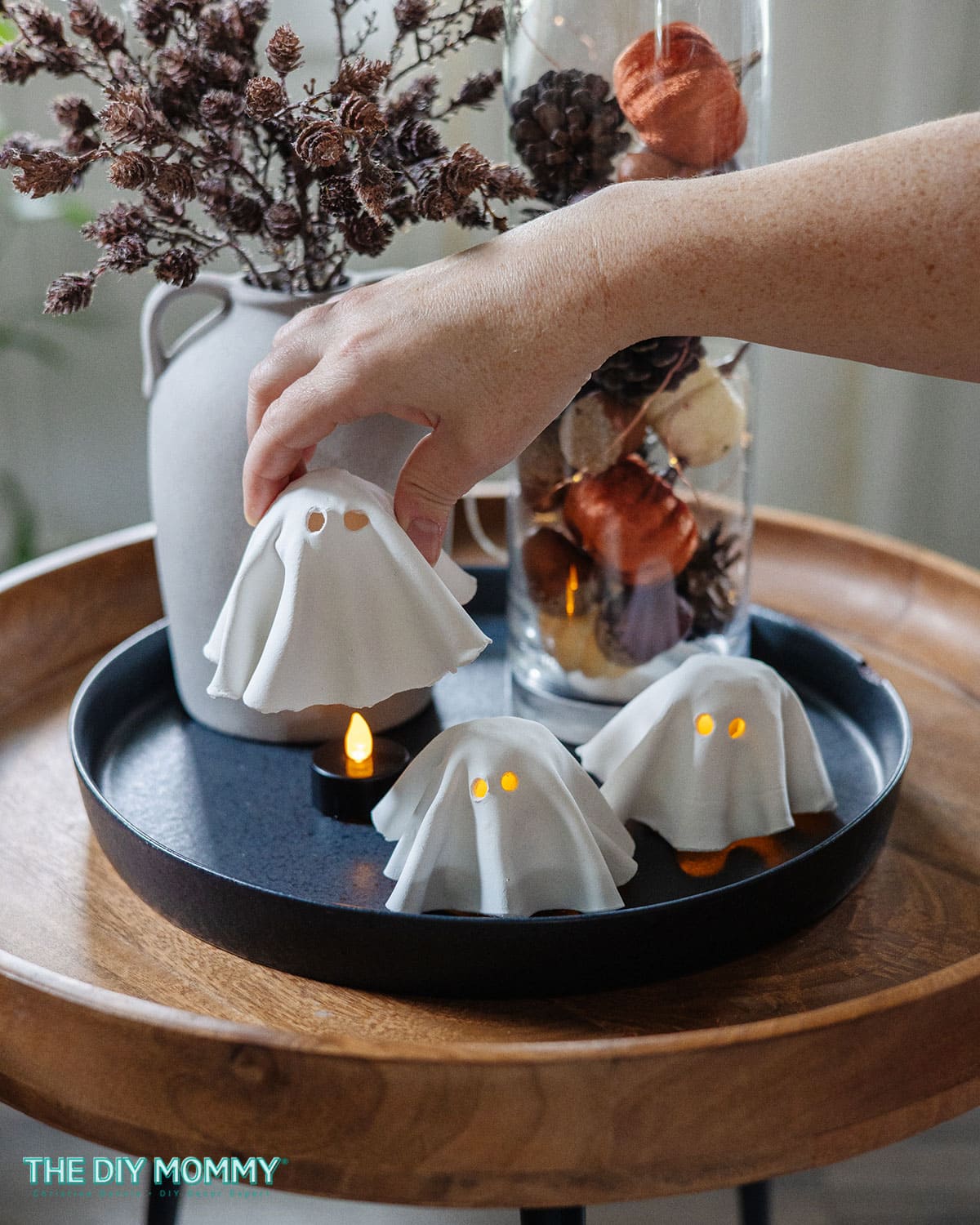 Light-Up Air Dry Clay Ghosts
