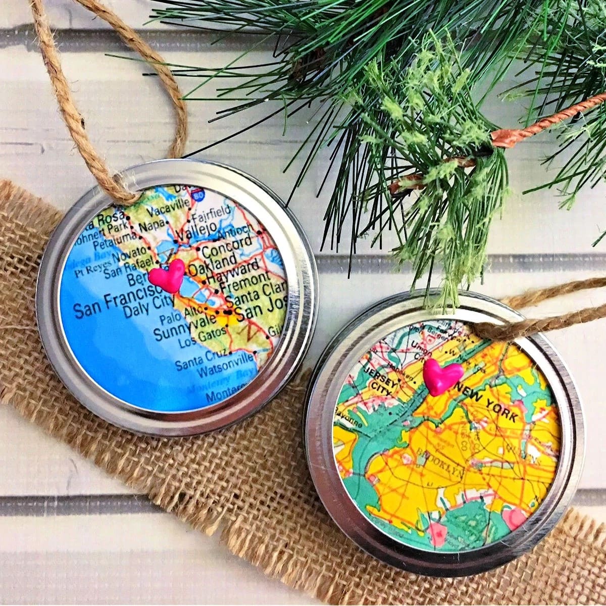 Map-Lid Memory Ornaments