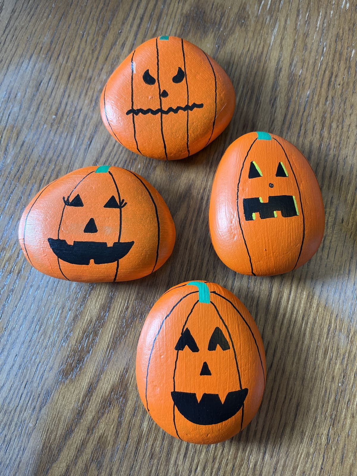 Mini Jack-O-Lantern Painted Rocks