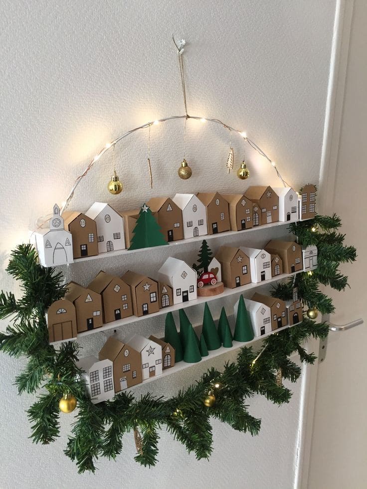 Mini Paper Village Hanging Display