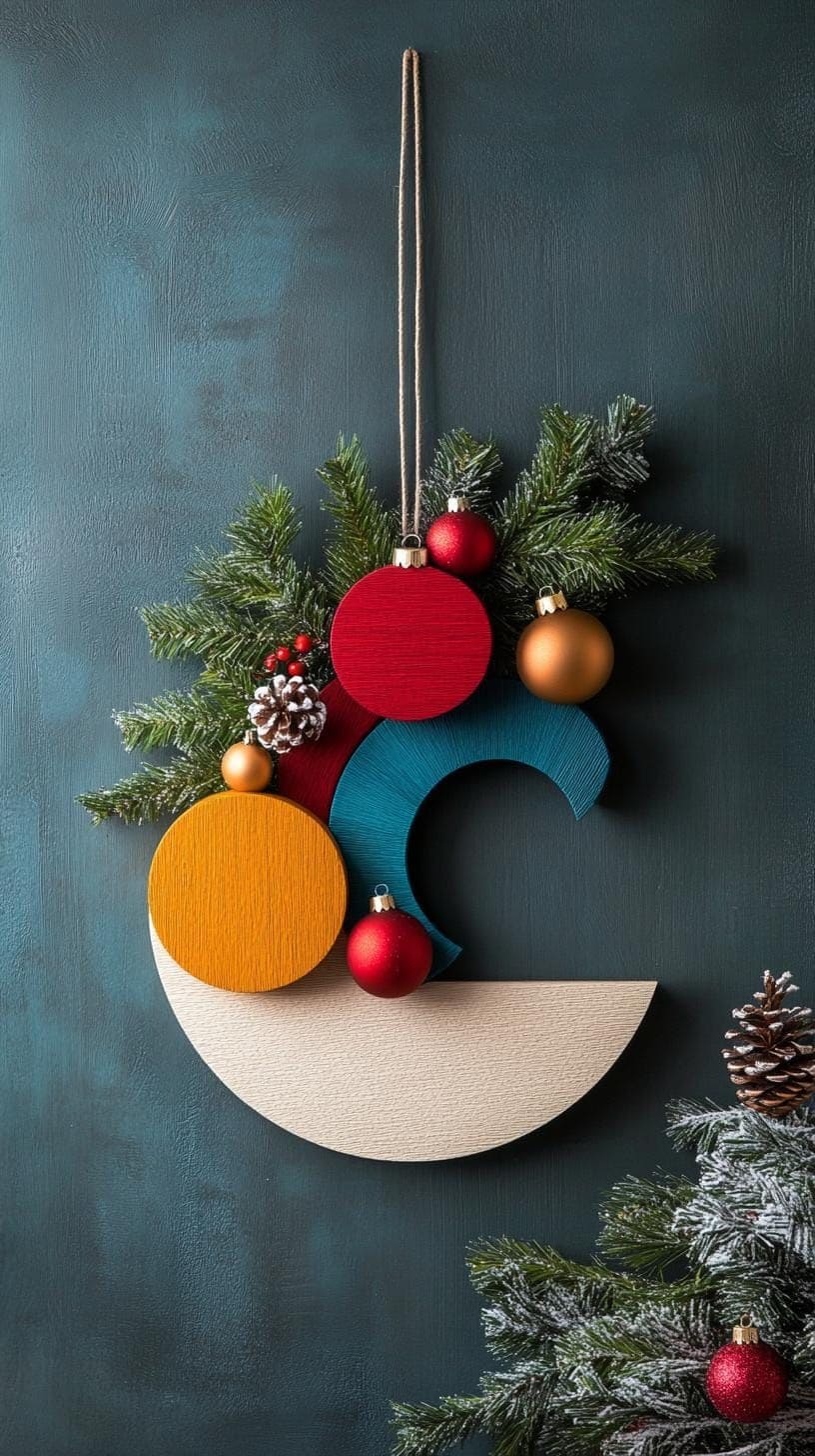 Modern Geometric Christmas Wall Hanging