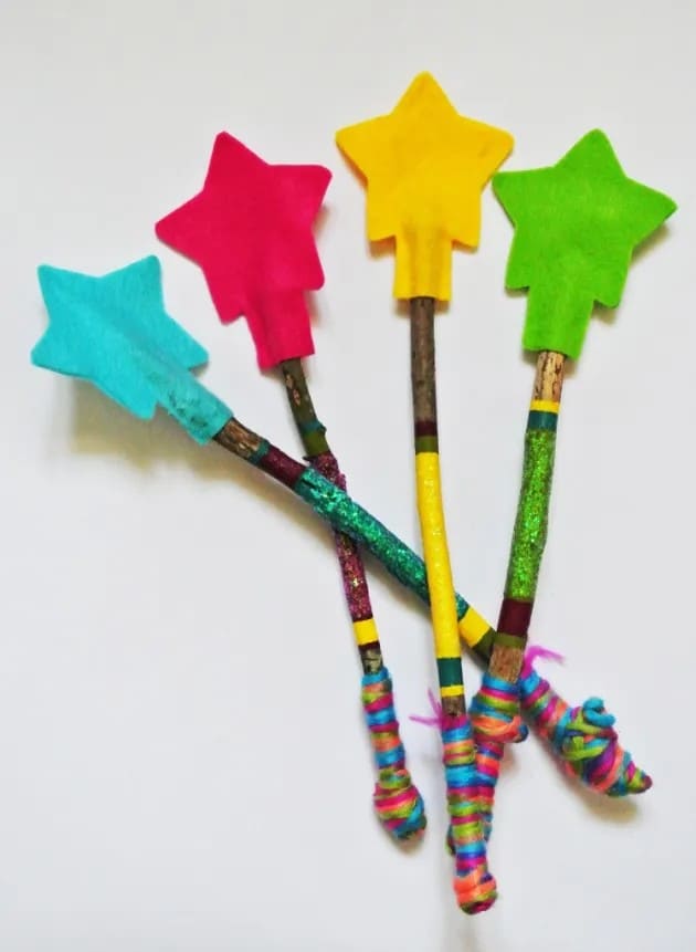 Nature-Inspired Felt Star Wands