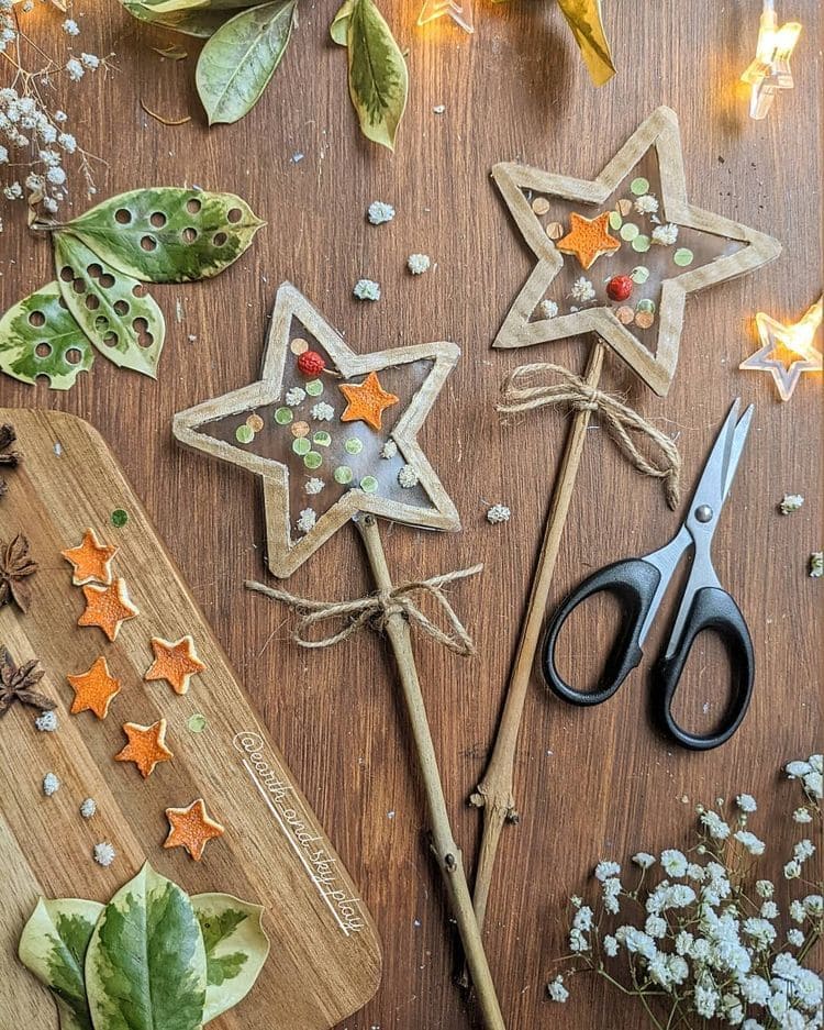 Nature-Inspired Star Wand with Earthy Charm