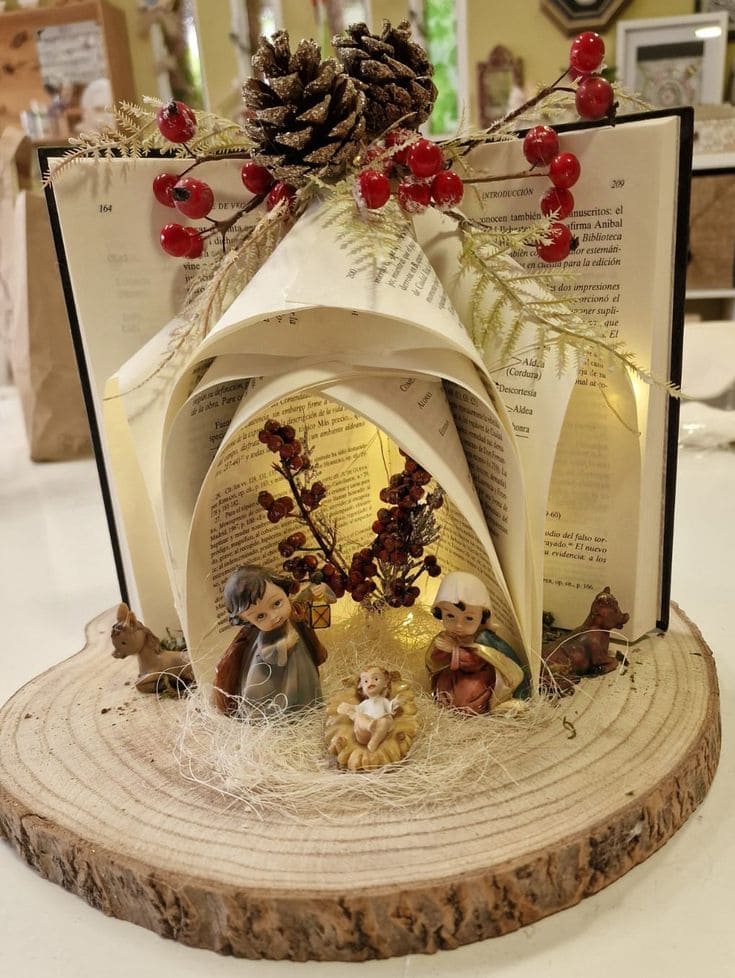 Open Book Nativity Display