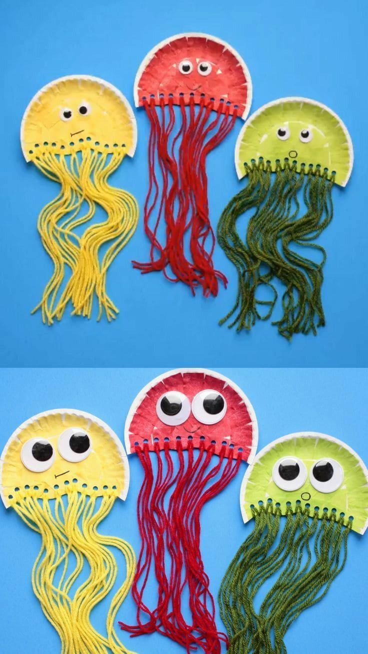 Paper Plate Yarn Jellyfish