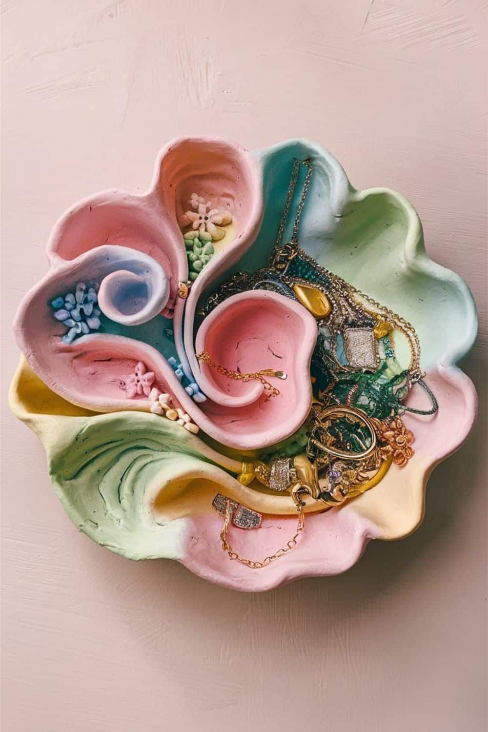 Pastel Clay Swirl Jewelry Dish